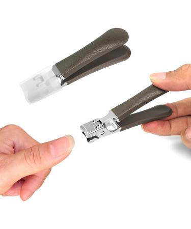 SG Nekoo Nail Clippers - Ultra Sharp Curved Trimmer for Thick Nails, Hard Fingernails & Toenails - Splash Proof Cutter with File for Adults, Men, Women, Seniors - Mid-Dark Brown - Buy Online on GoSupps.com