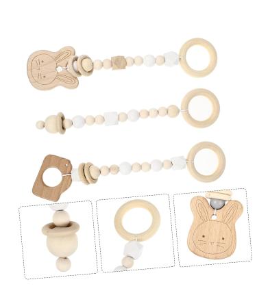 GLEAVI 3pcs Gym Pendant Baby Rattle Wooden Decor | Natural Baby Toys & Wind Chimes | Farmhouse Nursery Mobiles & Fitness Equipment Decor - Buy Online on GoSupps.com