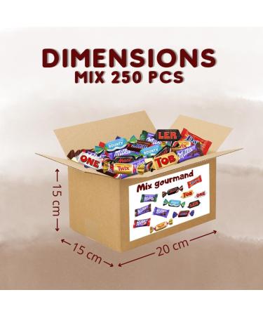 Mixed Gourmet | Assortment of 250 Mini Chocolates Mars Snickers Bounty Twix Milka Suede Toblerone | Individually Wrapped - Buy Online on GoSupps.com