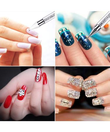 2-Piece Strass Picker Dotting Pen Set - Dual-Ended Rhinestone Gem Tool for Nail Art & DIY Decoration (Pink & White) - Buy Online on GoSupps.com