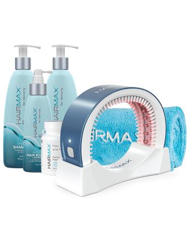 Bundled HairMax Treatment for Hair Growth includes LaserBand 41 (FDA Cleared) for Full Scalp Hair Loss with a combination of Density 3pc Bio-Active Hair Therapy System and Hair Dietary Supplements