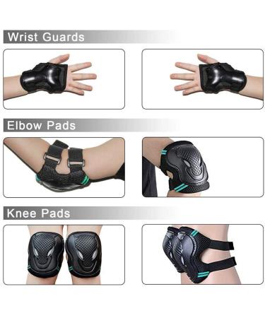 3-in-1 Sports Protective Gear Set | Knee Pad, Elbow Pads, Wrist Guards | Adjustable for Skateboarding, Roller Skating, Cycling | Large Black Blue - Buy Online on GoSupps.com
