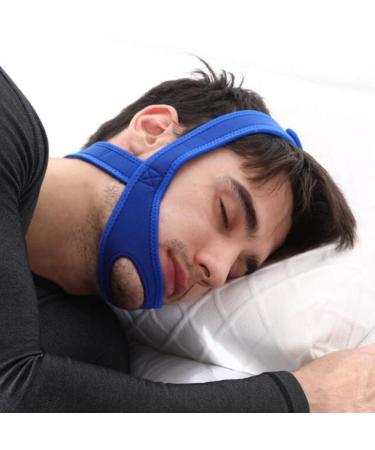 Anti Snoring Chin Strap Anti Snoring Strap Belt Chin Support Jaw Most Effective Snoring Solution and Anti Snoring Devices for Advanced Sleep Aids Better Sleep Blue
