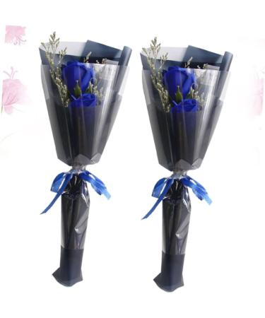 ABOOFAN 6 Pcs Flower Soap Bouquet Artificial Rose Flower Scented Rose Bouquet Rose Flower Soap Graduation Flower Bouquet Everlasting Flower Rose Flower Gift Carnation Decorate Delicate Bluex3pcs 34x12x6cmx3pcs - Buy Online on GoSupps.com