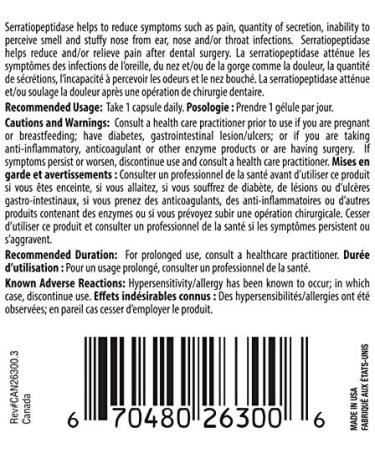 Enzymedica - SerraGold 60 Capsules - High Potency Serrapeptase Enzymes - Promotes Recovery Circulation & Cardiovascular Function - Supports Mobility Sinus Health and Immune System - Buy Online on GoSupps.com