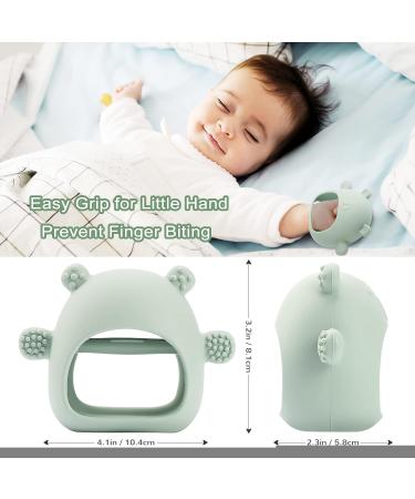 AEOLZ Silicone Baby Teething Mitten Toy for Babies 3+ Months | BPA Free Green Teether for Soothing Sore Gums and Anti-Drop Design - Buy Online on GoSupps.com