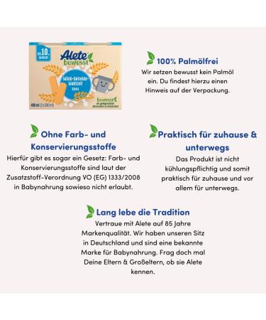 Alete Baby Food Milk-Cereal Biscuit Meal - 400ml Ready-to-Drink Meals for 10+ Months - Practical Alternative to Porridge - International Shipping - Buy Online on GoSupps.com