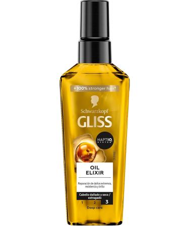  Gliss Gliss Sublimateur Oil Elixir Treatment - All Hair Types - 6 x 75 ml (450 ml) - Nutrition Softness and Shine - Beautify Hair Without Greasing - Buy Online on GoSupps.com