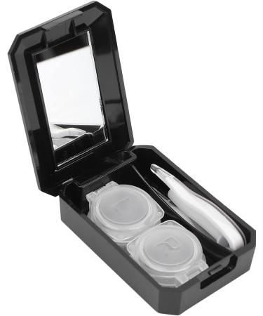 DEWIN Black Contact Lens Box - Storage Container with Tweezers for Easy Lens Removal | International Shipping Available - Buy Online on GoSupps.com