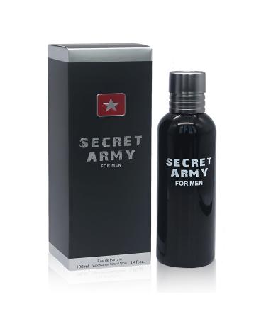 Secret Army Men's Cologne Eau De Toilette NaturalSpray Perfume for Men Long Lasting Fragrance 3.4Fl Oz For All Occasions Secret Army Men 3.4 Fl Oz (Pack of 1)