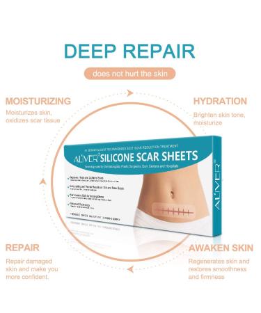 Silicone Scar Sheets - Reusable Treatment Strips for Keloids, C-Section, Surgery, Burns, and Acne - 4 Sheets - 5.9x1.6 - Best for Scar Reduction - Buy Online on GoSupps.com