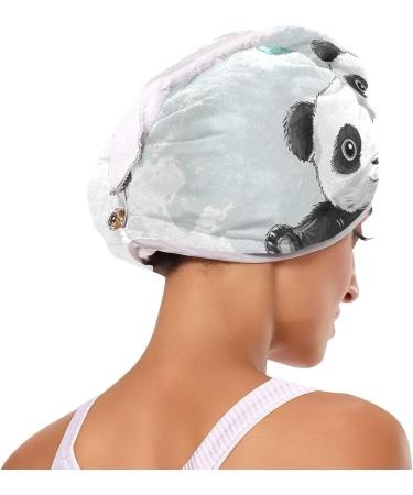 Buy Panda Bear Summer Hair Towel 2 Pack - Super Absorbent Quick Dry Hair Turbans for Women & Girls - Buy Online on GoSupps.com