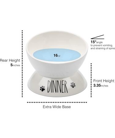 Purrfect Pet Elevated Cat Food Bowl Set - Porcelain Raised Bowls for Food and Water - Small Pet Dog Bowl Included - Wide Tilted Design for Easy Feeding & Drinking - Buy Online on GoSupps.com