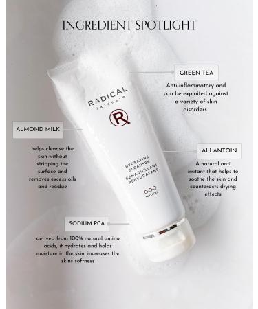 Radical Skincare Hydrating Cleanser- Non-Drying Gentle Formula | For All Skin Types | Paraben & Cruelty Free (4 Fl Oz) 4 Fl Oz (Pack of 1) - Buy Online on GoSupps.com
