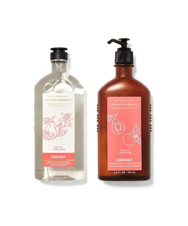 Bath and Body Works Aromatherapy Energy Guava and Orange Body Lotion and Body Wash 10 Ounce