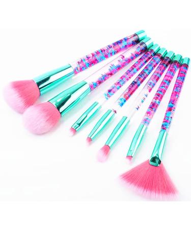 Sparkles Glitter Makeup Brushes Set  Cute Fan Foundation Glitter Unicorn Sparkles Makeup Brush Set with Beautiful Liquid Red Brush for Girls Teen Christmas Present Gift