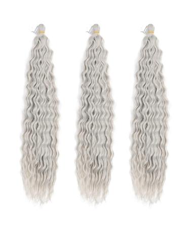 26-Inch Deep Twist Crochet Hair - Ombre Kinky Curl Braided Extensions - Silver/Gray 3 Pack - Buy Online on GoSupps.com