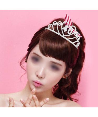 40th Birthday Tiara Rhinestone Crown with Hair Comb 40th Happy Birthday Crown Birthday Party Decorations for Women Girls Crown Silver - Buy Online on GoSupps.com