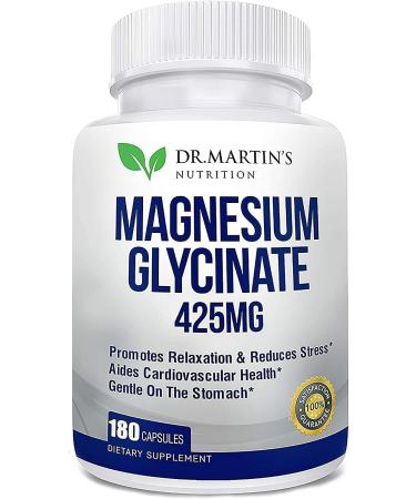 SPEC 180 Capsules 425mg Magnesium Glycinate Supplement Stress Sleep Muscle Cramps & Healthy Heart Support