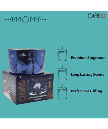 Celestial Large Scented Candle with Turquenite Gemstones - Blue Crystal Astrology Gift for Men and Women - Anxiety Relief Candle - Buy Online on GoSupps.com