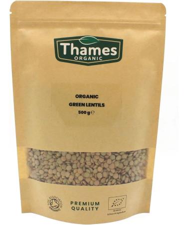 Thames Organic 1kg Green Lentils: Raw Vegan High Fibre & Protein - Certified Organic GMO-Free - Ideal for Meal Prep - Buy Online on GoSupps.com