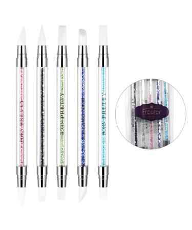 Frcolor 5pcs GEL Nail Art Pen Set | Silicone Head Carving Brushes | Acrylic Handle Salon Tools for Professional Nail Design - Buy Online on GoSupps.com