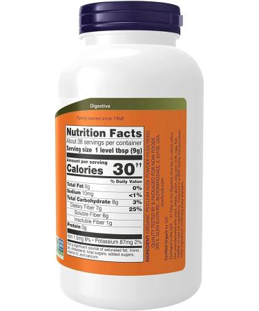Now Foods Organic Psyllium Husk Powder 340g Packaging may vary - Buy Online on GoSupps.com