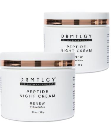 DRMTLGY Peptide Night Cream Face Moisturizer. Fragrance Free and Oil Free Hydrating Facial Moisturizer for All Skin Types. 2.1 oz, 2 pack 2.1 Ounce (Pack of 2)