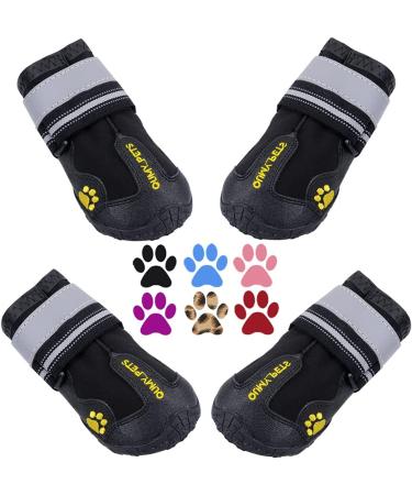 QUMY Waterproof Dog Boots - Anti-Slip Shoes with Reflective Strips (4PCS Set) - Buy Online on GoSupps.com