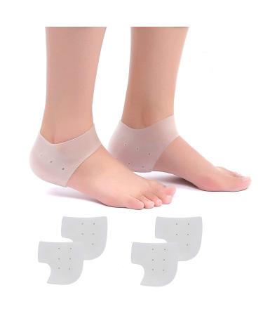 AnHua 2 Pairs Silicone Gel Heel Sleeves Heel Repair Pads Foot Cushion Protector for Plantar Fasciitis Heel Spurs HeelPain and Crack Dry Skin Feet Men and Women