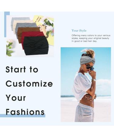 Tobeffect Wide Headbands for Women - 6 Pack Boho Turban Hairband Set - Buy Online on GoSupps.com