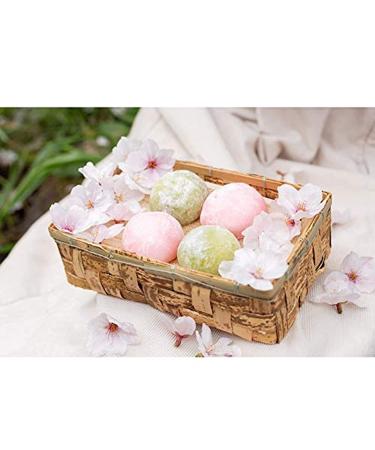 Japanese Daifuku Mochi Sweet Rice Cake with 3 Layers - Marshmallow Filling - 7.4oz (Strawberry and Green Tea Flavors) - Pack of 1 - Buy Online on GoSupps.com