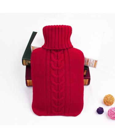 Large Hot Water Bottle with Knit Cover Heat Bottle & Foot Warmer for Autumn & Winter | Ideal Hot Compress Container Red Warbutel Handwarmer - Buy Online on GoSupps.com