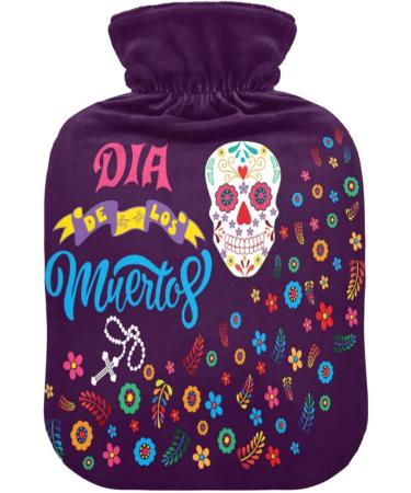 Shop Naanle Skull Dia de los Muertos Hot Water Bottle - 2L Transparent Cover for Pain Relief & Heat Therapy - Buy Online on GoSupps.com
