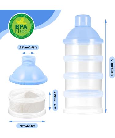 Milk Powder Dispenser Pot - BPA Free Formula Container for Travel & Outdoor Activities (Blue) - Buy Online on GoSupps.com