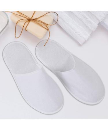 Natureca Hotel Slippers - Universal Terry Slippers for Men & Women | 10 Pairs Wedding White Guest Shoes Set - Buy Online on GoSupps.com