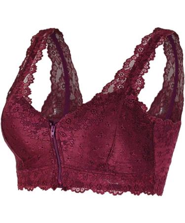 Buy Ltddzz Large Pointed Mastectomy Bra - Front Zipper Wireless Medium Red with Prosthesis Pockets | International Shipping - Buy Online on GoSupps.com