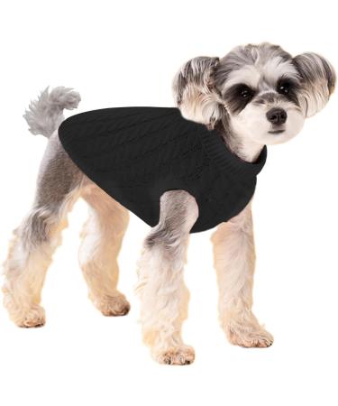 Wocharm Knitted Jumper Sweater for Small Dogs and Cats - Winter Warm Pet Clothes (Black XL) - Buy Online on GoSupps.com
