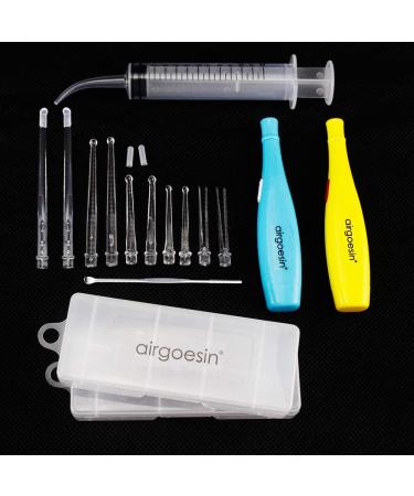Airgoesin 2-in-1 Lighted Tonsil Stone & Earwax Removal Tool with 10 Tips - Tonsillolith Pick Case + Irrigator Clean - Buy Online on GoSupps.com