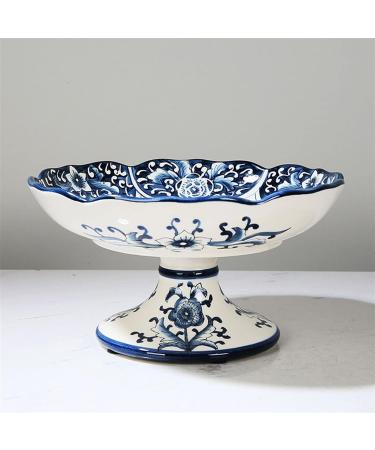 Fruit Bowl Fruit Bowl New Chinese Style Retro Blue and White Porcelain Fruit Dish Home Living Room Kitchen Restaurant Desktop Decor Round Ceramic Fruit Plate Fruit Plate - Buy Online on GoSupps.com