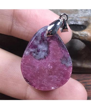 Natural Ruby Zoisite Pendant - Rare Red & Green Crystal Jewelry for Luck Love & Wealth - AAAA Quality Silver Beads - Buy Online on GoSupps.com