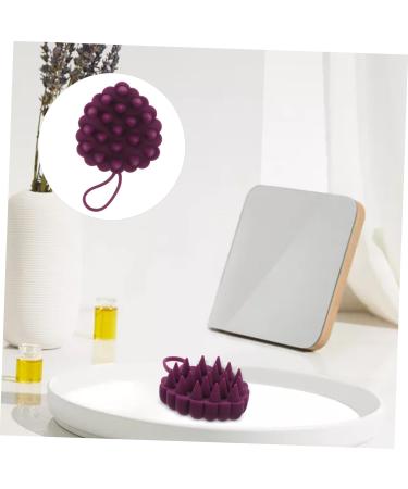 Kombiiuda ArtFakt Scalpoos Shampoo Brush - Soft Scalp Massager for Hair Peeling & Cleaning | Purple Pebble Gel 12x7.8x3.6cm - Buy Online on GoSupps.com