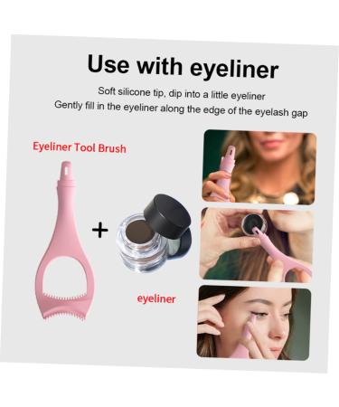 Housoutil 5pcs Eyeliner Tool Set - Makeup Applicator Eye Liner Guide Template & Mascara Tool for Women - Pink Protective Cover for Perfect Eyeliner Application - Buy Online on GoSupps.com