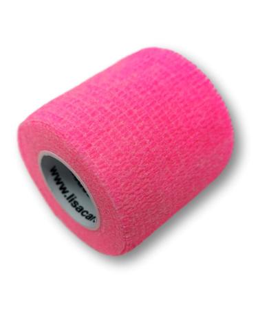 Lisacare combined self -adhering - 12 roles 5cm wide - medical device - colorful tape wrist waterproof dirt repellent with color & motif selection (neon pink) neon pink 12 -set set
