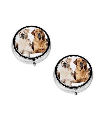 Pomeranians Pattern Printed Mini Round Pill Box Pill Box 3 Compartment Medicine Pill Case Pill Organizer Travel Pillbox Portable Pill Box for Pocket Home Office Use