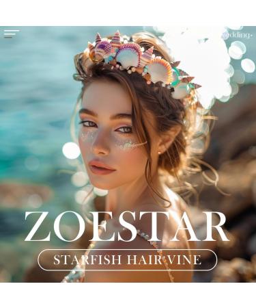 Zoestar Starfish Bride Wedding Hair Vine Silver Seashell Bridal Headpiece Pearl Beaded Beach Wedding Hair Accessories for Women and Girls - Buy Online on GoSupps.com