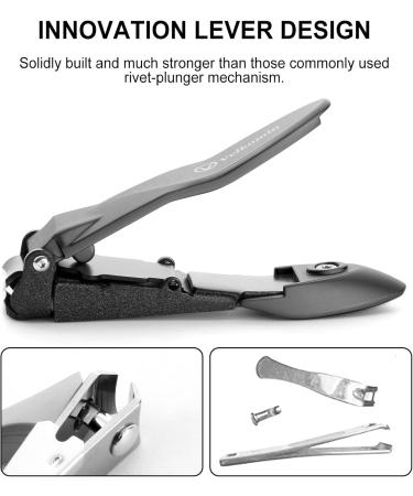 Heavy Duty Nail Clippers with Catcher | Self-Collecting Fingernail & Toenail Clippers for Men & Women | 18-Month Warranty - Buy Online on GoSupps.com