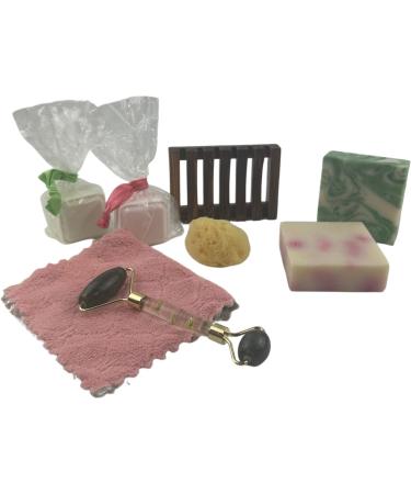 ModaMoo Day Spa Gift Box Set - Cucumber Melon & Asian Tea Blossom Soaps Jade Roller & Sea Sponge - Perfect Spa Gift for Any Occasion - Buy Online on GoSupps.com