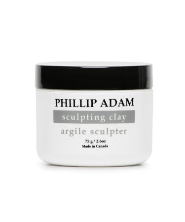 Phillip Adam Sculpting Hair Clay for Strong Hold and Matte Finish - With Bentonite Clay and Natural Beeswax - All Natural Based - 2.6 Ounce
