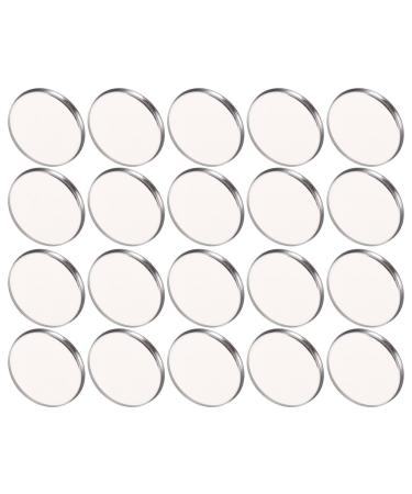 20pcs Metal Makeup Eyeshadow Jars Pan Palettes Tin Lipstick Foundation Single Holder Watercolor Eye Tray Steel Round Blush Pans Magnetic Cosmetic Plate Empty Pigment for 3.5x3.5cm As Shown